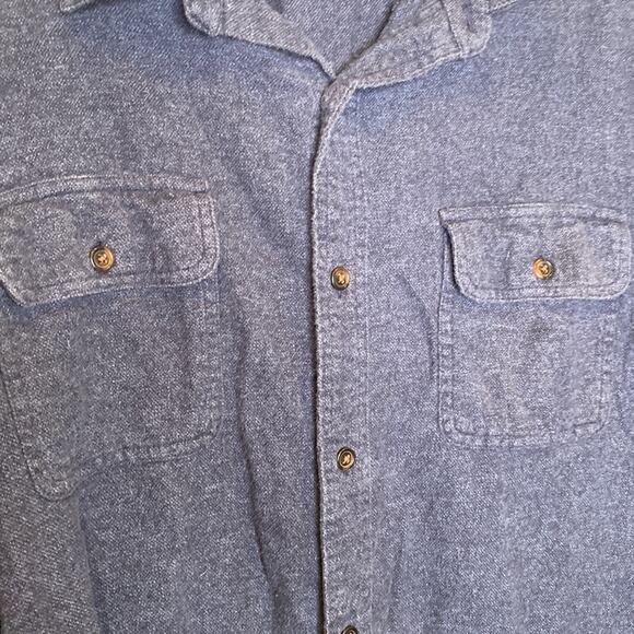 Chaps Blue Chambray Flannel Button Down Long Sleeve Men’s Shirt EUC Sz 2XLT - Picture 2 of 11